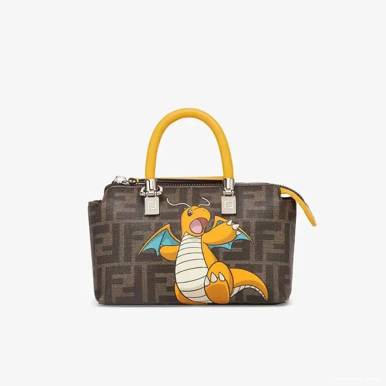The Fabric Motif Dragon Yellow Bag FF Way Brown In Boston Fendi By Pokmon Mini 0507